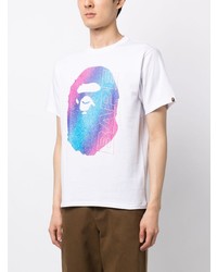 weißes bedrucktes T-Shirt mit einem Rundhalsausschnitt von BAPE BLACK *A BATHING APE®