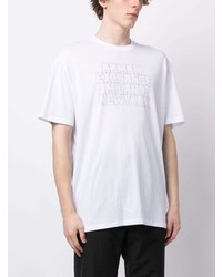 weißes bedrucktes T-Shirt mit einem Rundhalsausschnitt von Armani Exchange