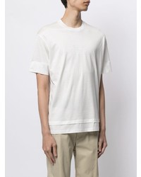 weißes bedrucktes T-Shirt mit einem Rundhalsausschnitt von Emporio Armani