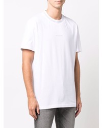 weißes bedrucktes T-Shirt mit einem Rundhalsausschnitt von Calvin Klein Jeans