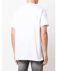 weißes bedrucktes T-Shirt mit einem Rundhalsausschnitt von Calvin Klein Jeans