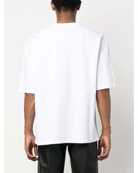 weißes bedrucktes T-Shirt mit einem Rundhalsausschnitt von 032c