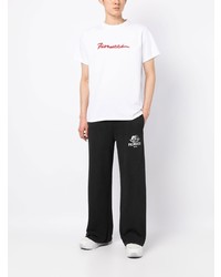 weißes bedrucktes T-Shirt mit einem Rundhalsausschnitt von Fiorucci