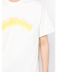 weißes bedrucktes T-Shirt mit einem Rundhalsausschnitt von Fiorucci