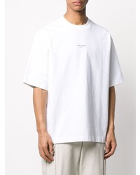 weißes bedrucktes T-Shirt mit einem Rundhalsausschnitt von Acne Studios