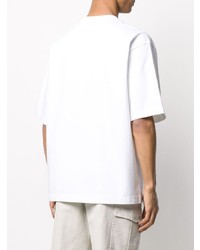 weißes bedrucktes T-Shirt mit einem Rundhalsausschnitt von Acne Studios