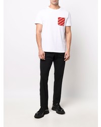 weißes bedrucktes T-Shirt mit einem Rundhalsausschnitt von Ferrari