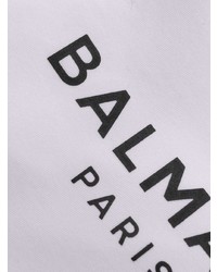 weißes bedrucktes T-Shirt mit einem Rundhalsausschnitt von Balmain