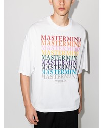 weißes bedrucktes T-Shirt mit einem Rundhalsausschnitt von Mastermind Japan