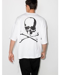 weißes bedrucktes T-Shirt mit einem Rundhalsausschnitt von Mastermind Japan