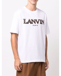 weißes bedrucktes T-Shirt mit einem Rundhalsausschnitt von Lanvin