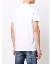 weißes bedrucktes T-Shirt mit einem Rundhalsausschnitt von DSQUARED2