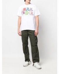 weißes bedrucktes T-Shirt mit einem Rundhalsausschnitt von MARKET