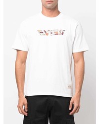 weißes bedrucktes T-Shirt mit einem Rundhalsausschnitt von Evisu