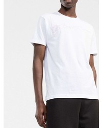 weißes bedrucktes T-Shirt mit einem Rundhalsausschnitt von Stone Island