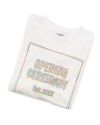 weißes bedrucktes T-Shirt mit einem Rundhalsausschnitt von Opening Ceremony