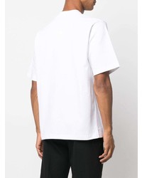 weißes bedrucktes T-Shirt mit einem Rundhalsausschnitt von Jacquemus