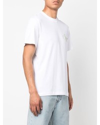 weißes bedrucktes T-Shirt mit einem Rundhalsausschnitt von Calvin Klein Jeans