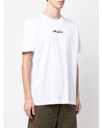 weißes bedrucktes T-Shirt mit einem Rundhalsausschnitt von Off-White