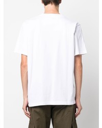 weißes bedrucktes T-Shirt mit einem Rundhalsausschnitt von Off-White