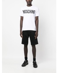 weißes bedrucktes T-Shirt mit einem Rundhalsausschnitt von Moschino