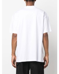 weißes bedrucktes T-Shirt mit einem Rundhalsausschnitt von MSGM