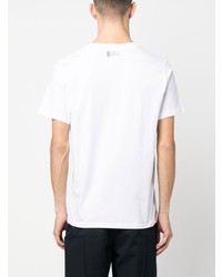 weißes bedrucktes T-Shirt mit einem Rundhalsausschnitt von Patrizia Pepe