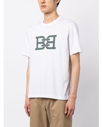 weißes bedrucktes T-Shirt mit einem Rundhalsausschnitt von Bally