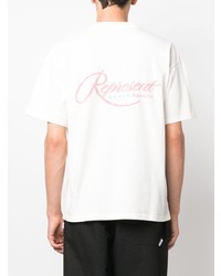 weißes bedrucktes T-Shirt mit einem Rundhalsausschnitt von Represent