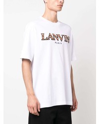 weißes bedrucktes T-Shirt mit einem Rundhalsausschnitt von Lanvin