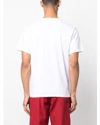 weißes bedrucktes T-Shirt mit einem Rundhalsausschnitt von MAISON KITSUNÉ