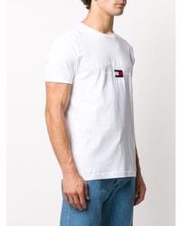 weißes bedrucktes T-Shirt mit einem Rundhalsausschnitt von Tommy Hilfiger