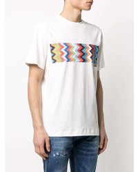 weißes bedrucktes T-Shirt mit einem Rundhalsausschnitt von Missoni