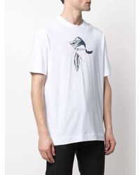 weißes bedrucktes T-Shirt mit einem Rundhalsausschnitt von Z Zegna