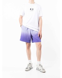 weißes bedrucktes T-Shirt mit einem Rundhalsausschnitt von Armani Exchange