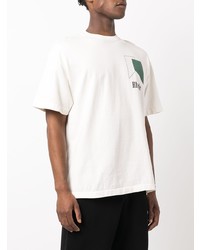 weißes bedrucktes T-Shirt mit einem Rundhalsausschnitt von Rhude