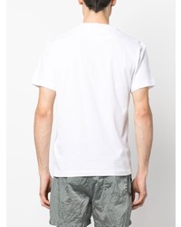 weißes bedrucktes T-Shirt mit einem Rundhalsausschnitt von Stone Island