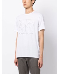 weißes bedrucktes T-Shirt mit einem Rundhalsausschnitt von Armani Exchange