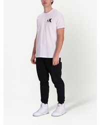 weißes bedrucktes T-Shirt mit einem Rundhalsausschnitt von Armani Exchange