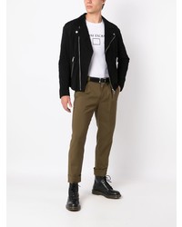 weißes bedrucktes T-Shirt mit einem Rundhalsausschnitt von Armani Exchange