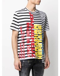 weißes bedrucktes T-Shirt mit einem Rundhalsausschnitt von DSQUARED2