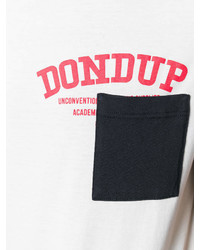 weißes bedrucktes T-Shirt mit einem Rundhalsausschnitt von Dondup