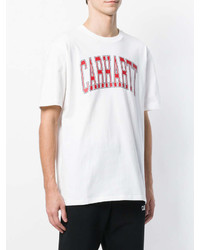 weißes bedrucktes T-Shirt mit einem Rundhalsausschnitt von Carhartt
