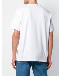 weißes bedrucktes T-Shirt mit einem Rundhalsausschnitt von MSGM