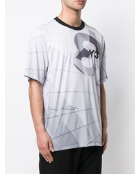 weißes bedrucktes T-Shirt mit einem Rundhalsausschnitt von Y-3