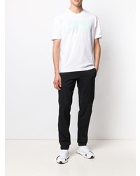 weißes bedrucktes T-Shirt mit einem Rundhalsausschnitt von McQ Alexander McQueen