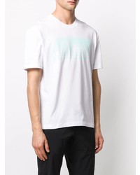 weißes bedrucktes T-Shirt mit einem Rundhalsausschnitt von McQ Alexander McQueen