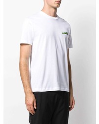 weißes bedrucktes T-Shirt mit einem Rundhalsausschnitt von Les Hommes Urban