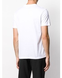 weißes bedrucktes T-Shirt mit einem Rundhalsausschnitt von Les Hommes Urban