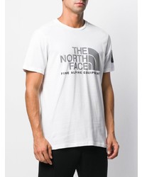 weißes bedrucktes T-Shirt mit einem Rundhalsausschnitt von The North Face